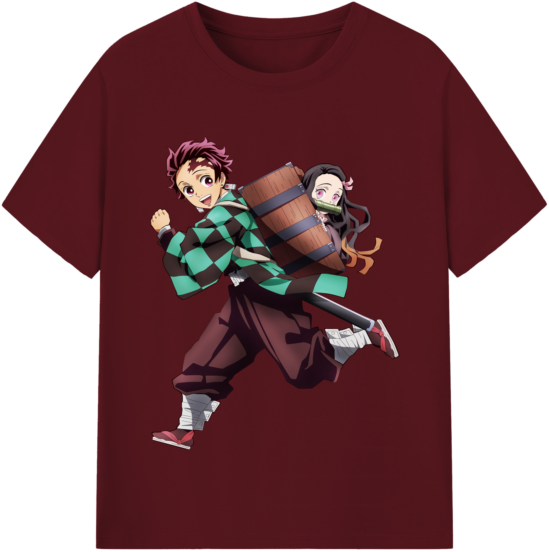 （画像用） 鬼滅の刃 竈門 炭治郎／かまど たんじろう Kamado Tanjirou 綿100％半袖Tシャツ（フロントプリント）